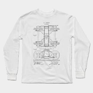 Car truck Vintage Patent Hand Drawing Funny Novelty Long Sleeve T-Shirt